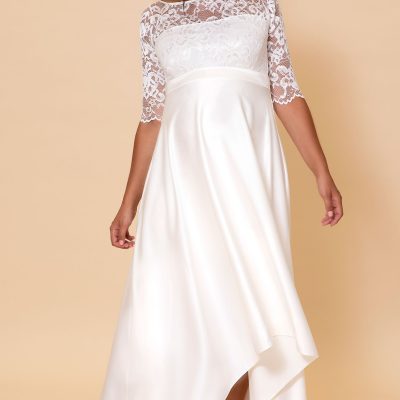 Asymmetric Satin Wedding Skirt