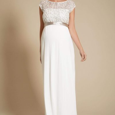 Mia Sequin Embroidered Maternity Full Length Gown